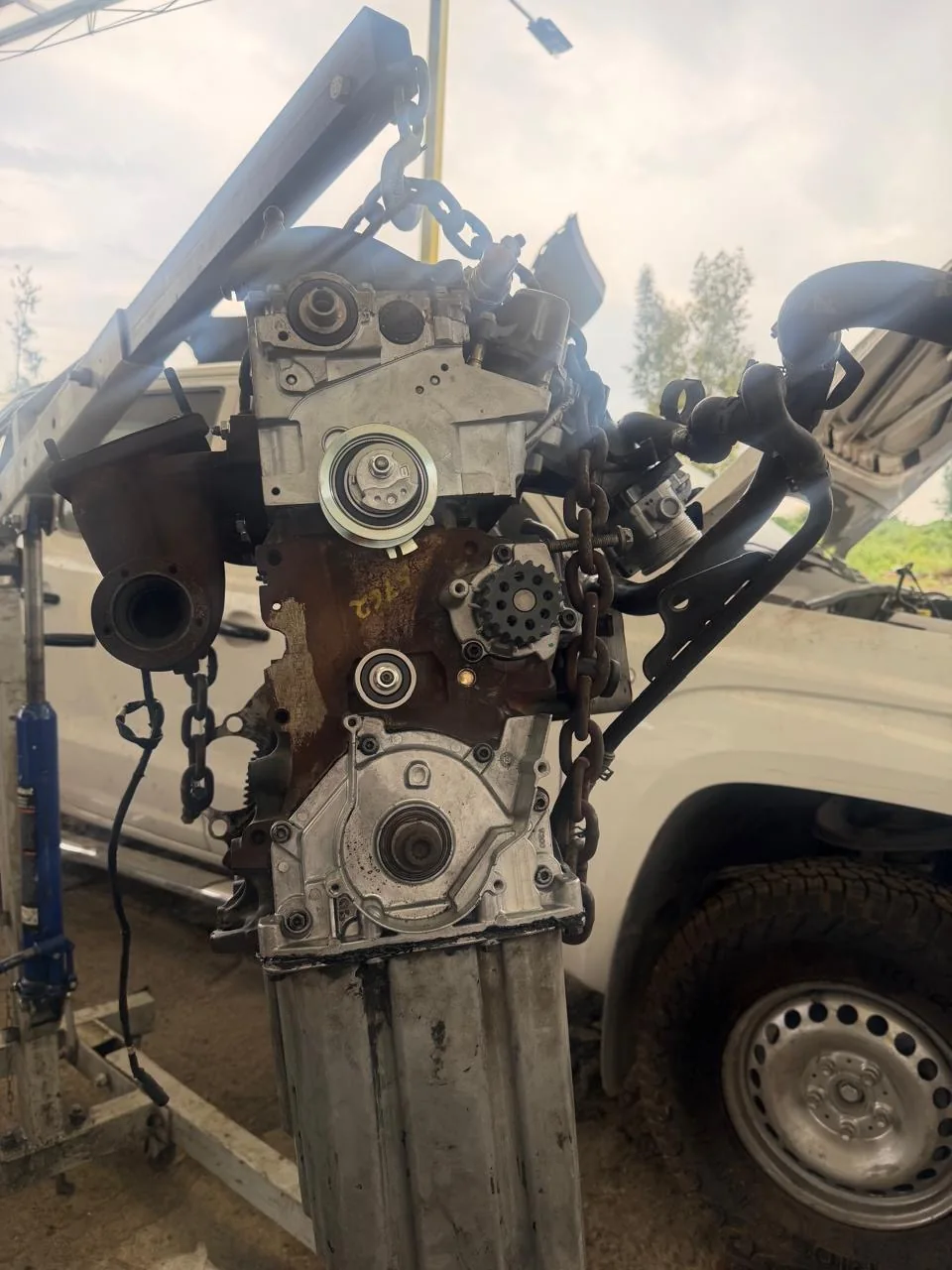 Motor diésel en reparación